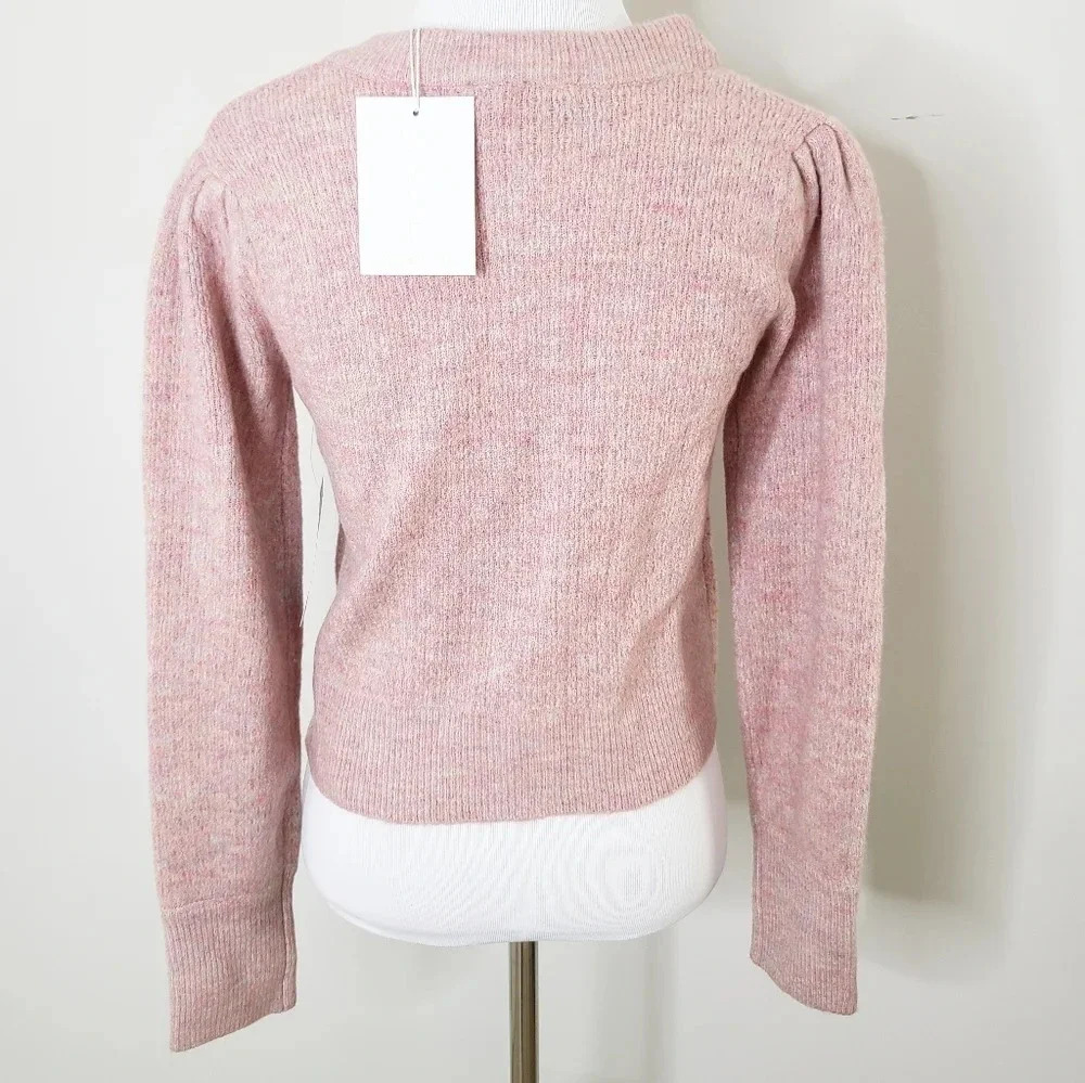 Wayf Pink Button-Front Cropped Cardigan - Picture 5 of 8